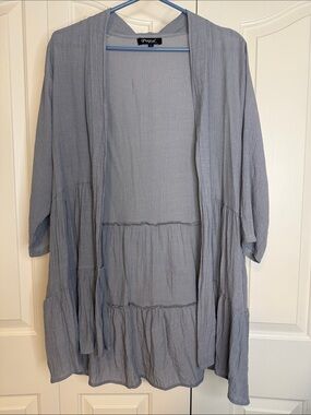 Papa Vancouver Light Gray Open-Front Tiered Cover-Up